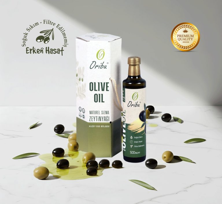 Oribu Erken Hasat Soğuk Sıkım Natürel Sızma Zeytinyağı – Amber Cam Şişe 500 ml