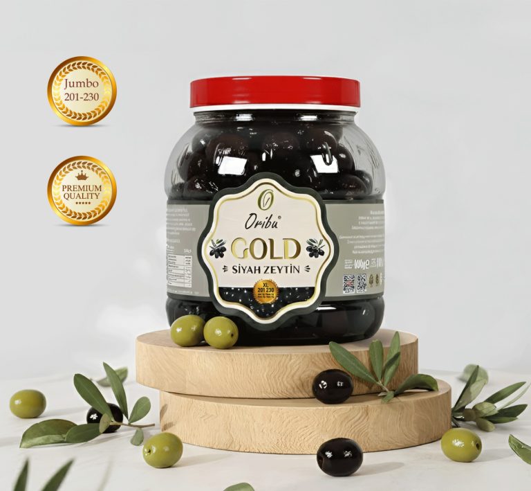 Oribu Gemlik Tipi Yağlı Sele Siyah Zeytin (201–230 Kalibre) 1 kg Pet Ambalaj